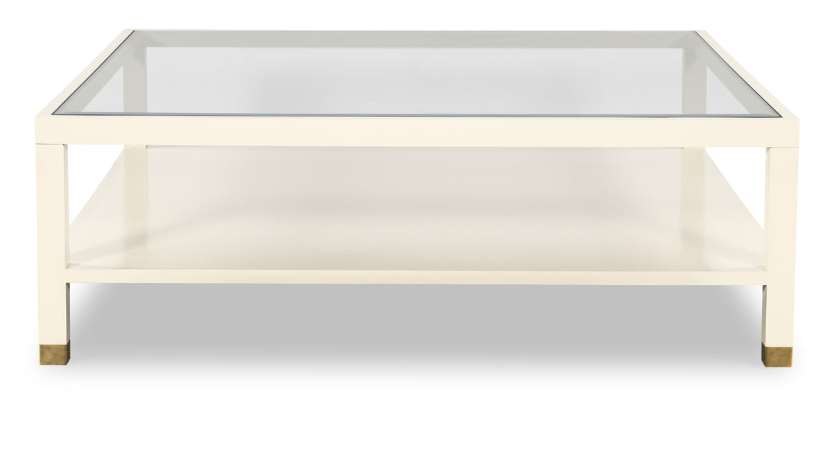 Trevor 54" Square Cocktail Table W/Glass Top
