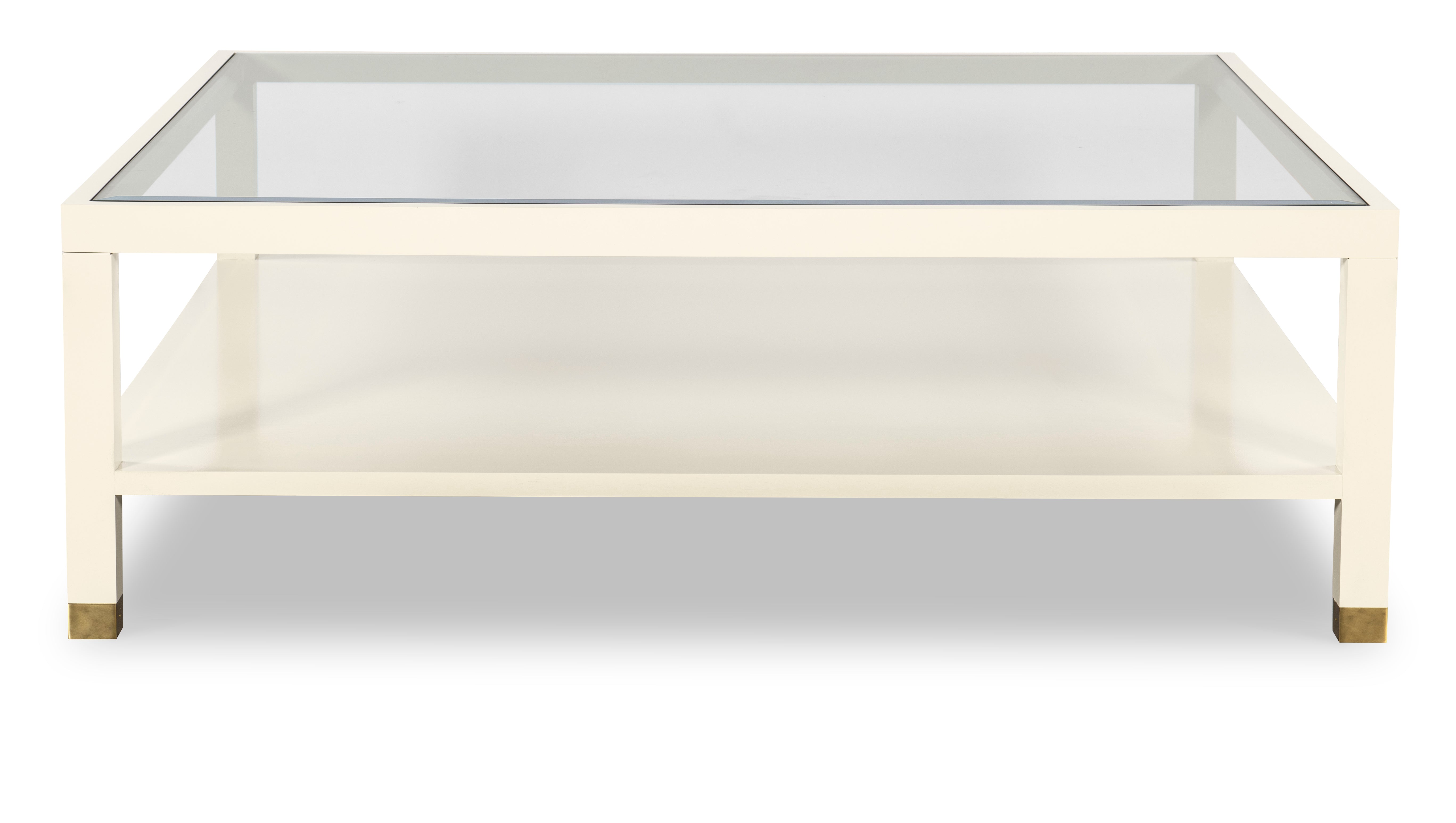 Trevor 54" Square Cocktail Table W/Glass Top