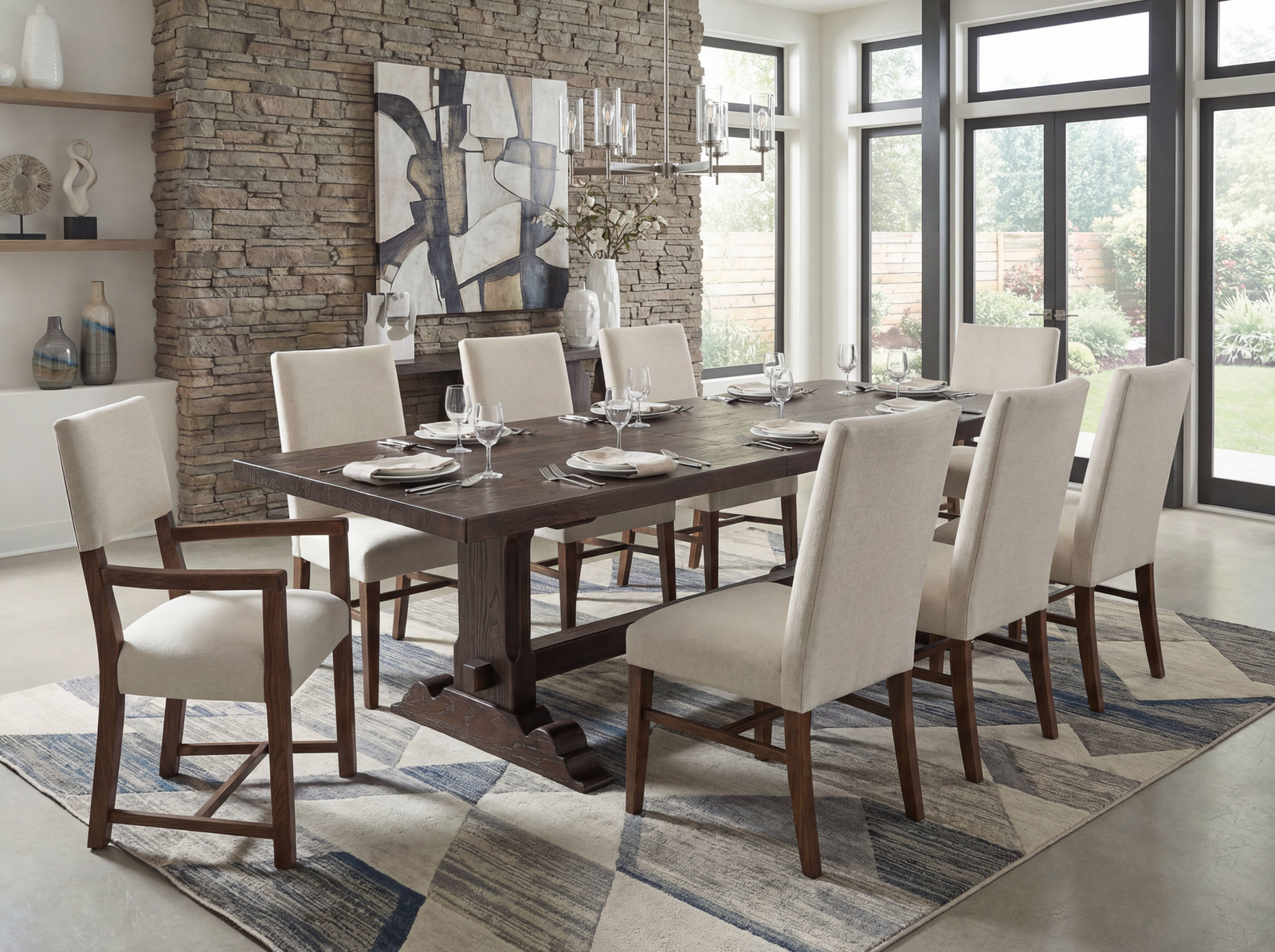 Driftwood Rectangle Dining Table with Two 20-inch Leaves