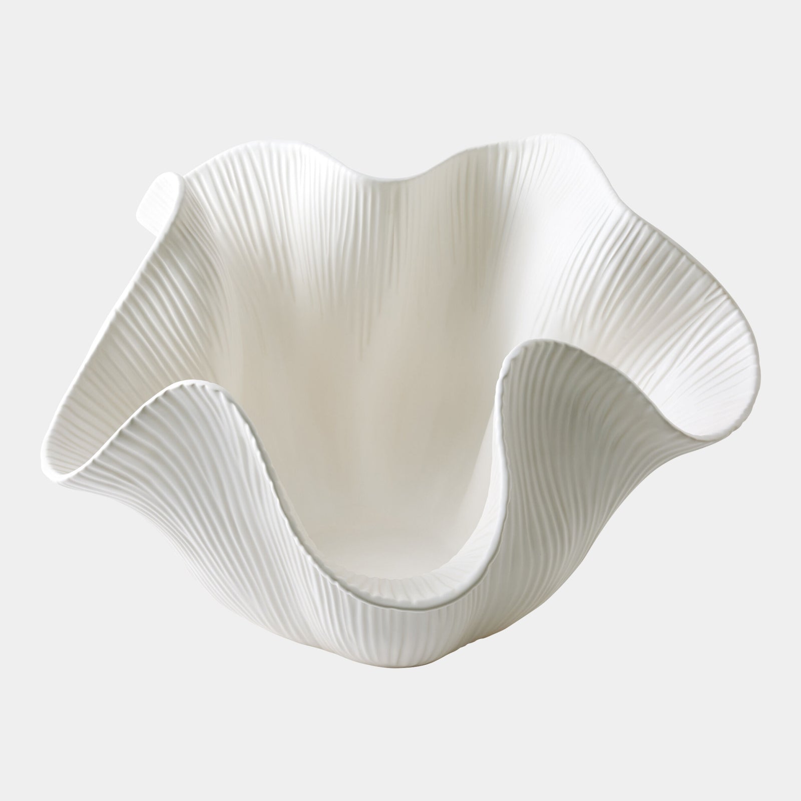 Scallop Bowl-Matte White