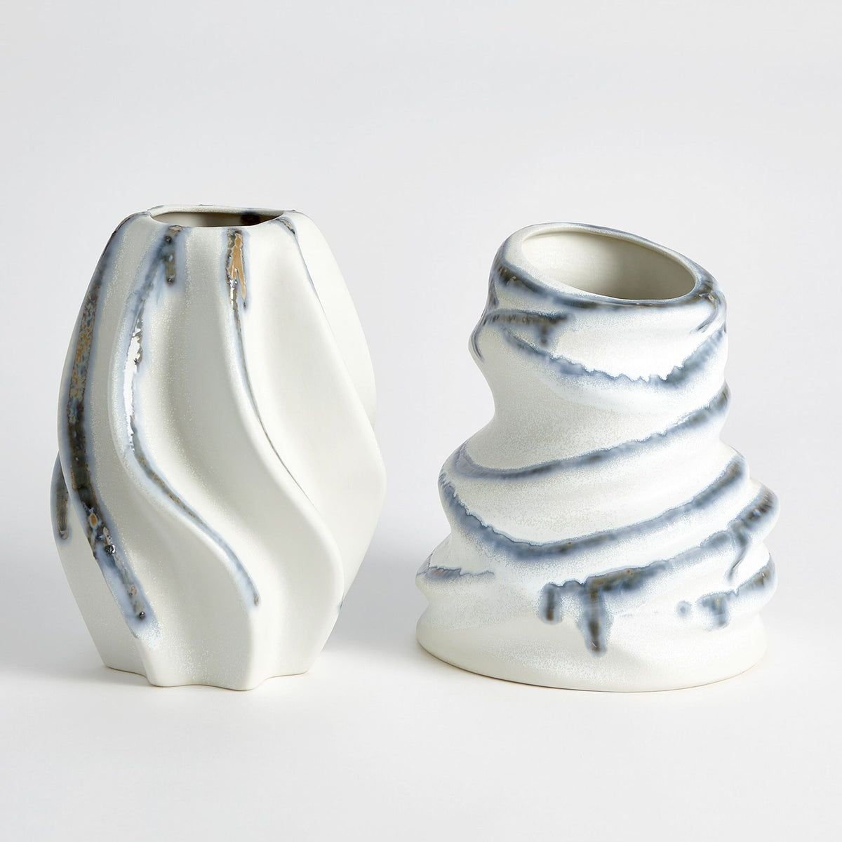 Twist Vase-Indigo Drip