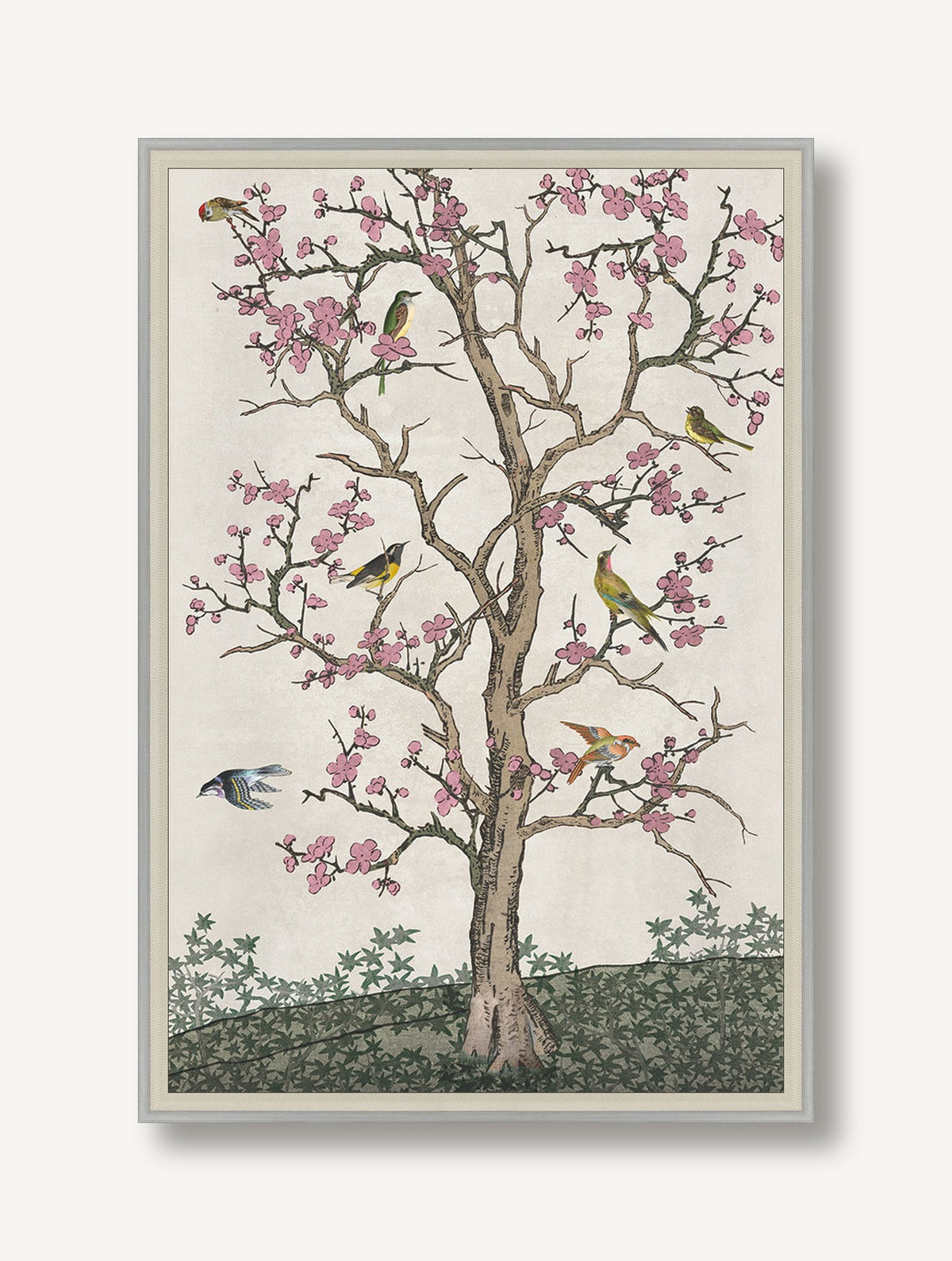 Cherry Blossom with Birds 1 — framed