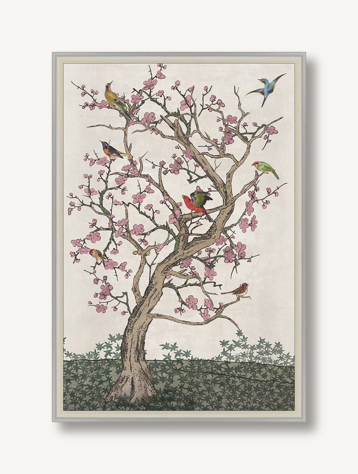 Cherry Blossom with Birds 2 — framed