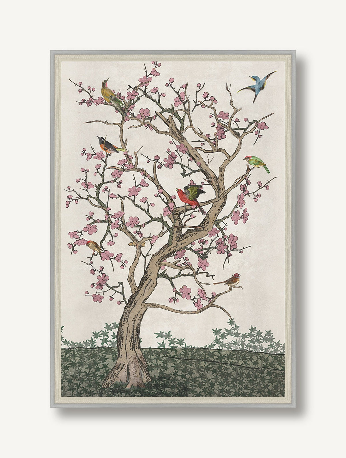Cherry Blossom with Birds 2 — framed