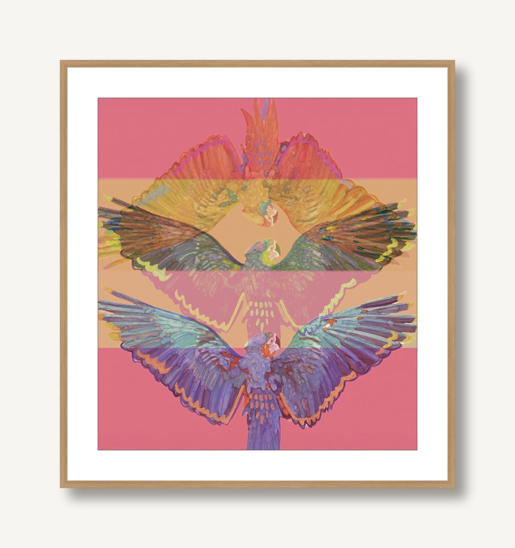 Prismatic Parrots 1 framed