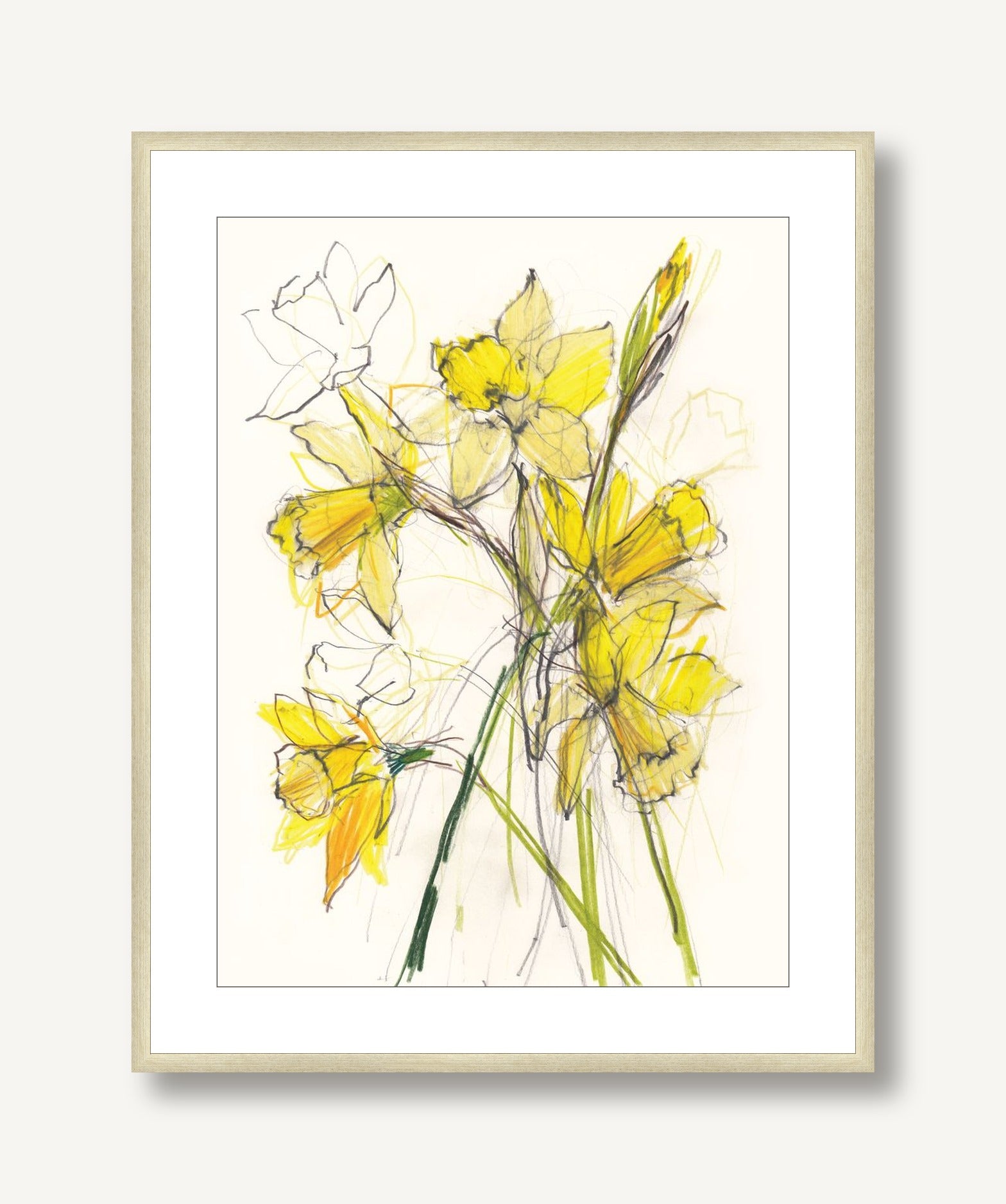 Bright Daffodils 1 framed
