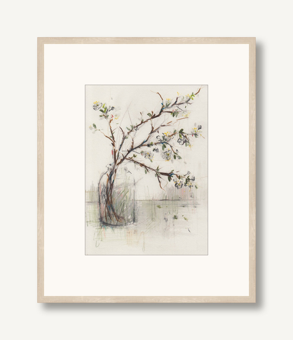 Hedgerow Blossom in a Vase 1 framed