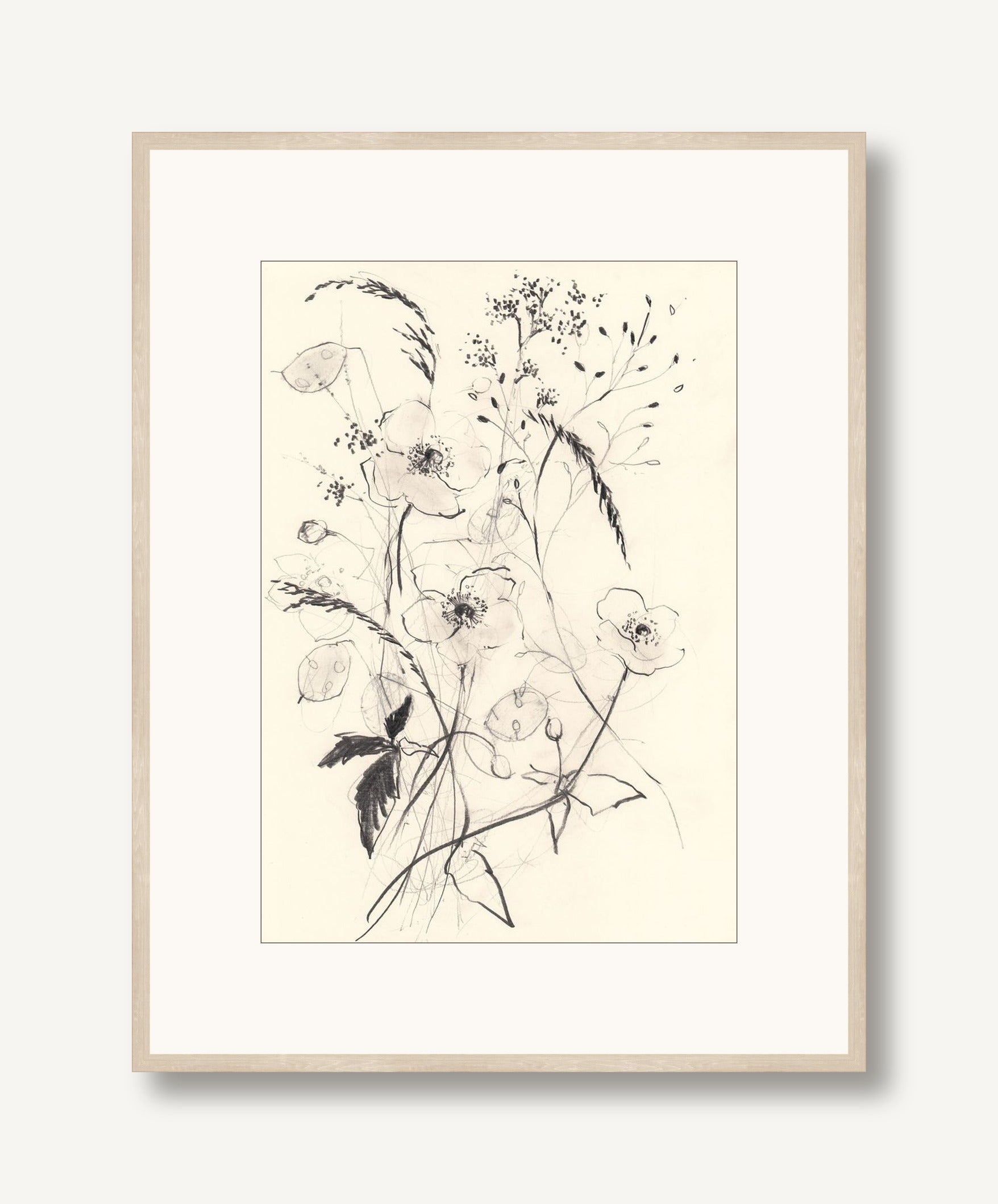 Japanese Anemones 1 framed