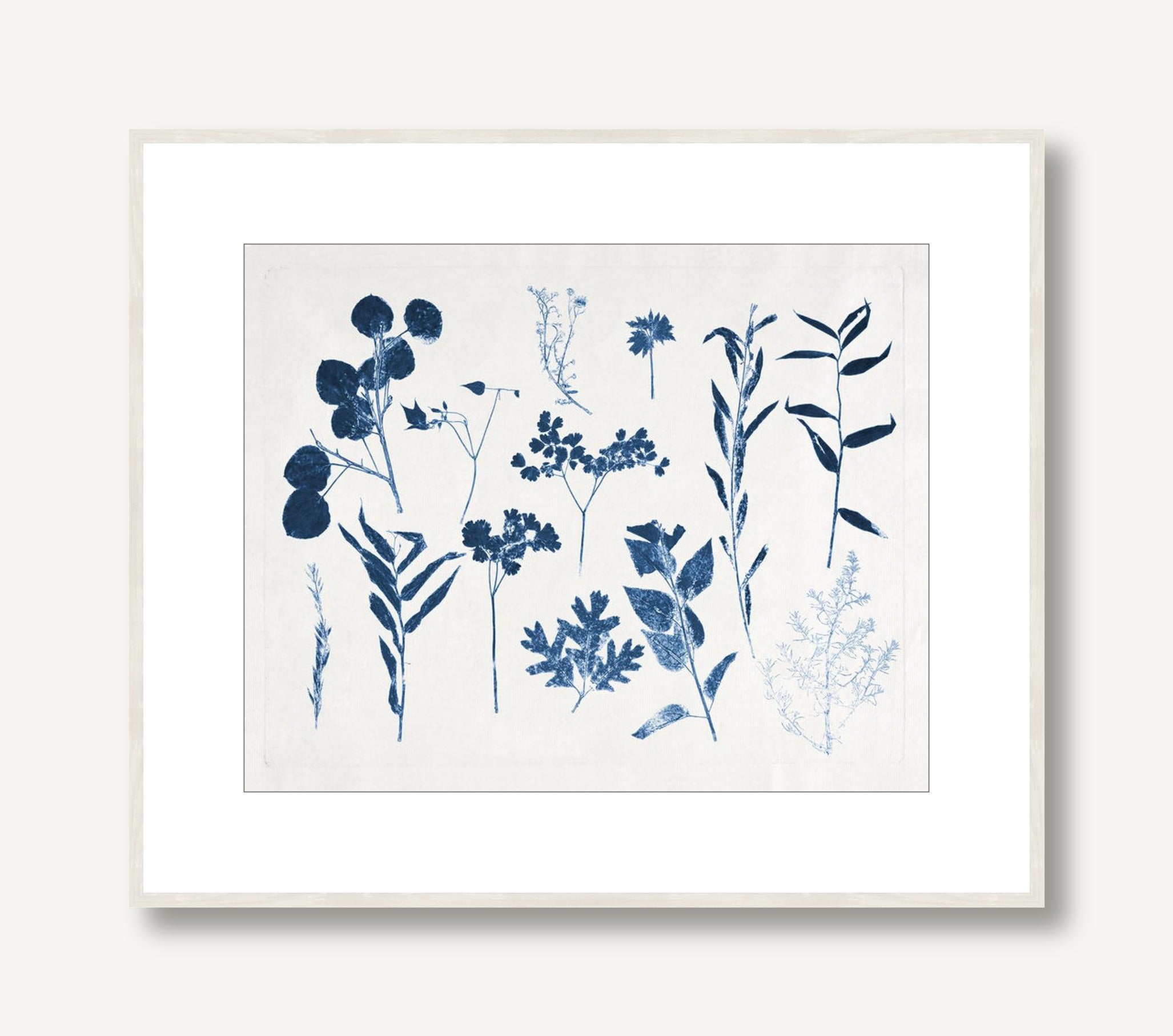 Blue and White Botanicals 2 framed