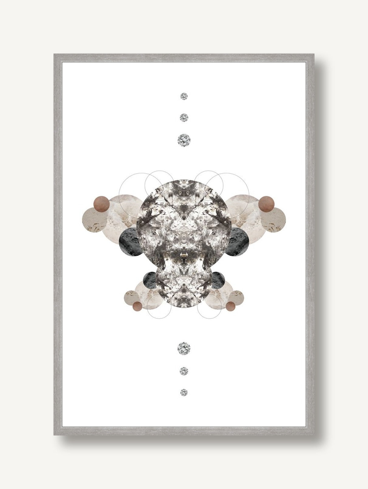 Butterflies Beige 1 framed