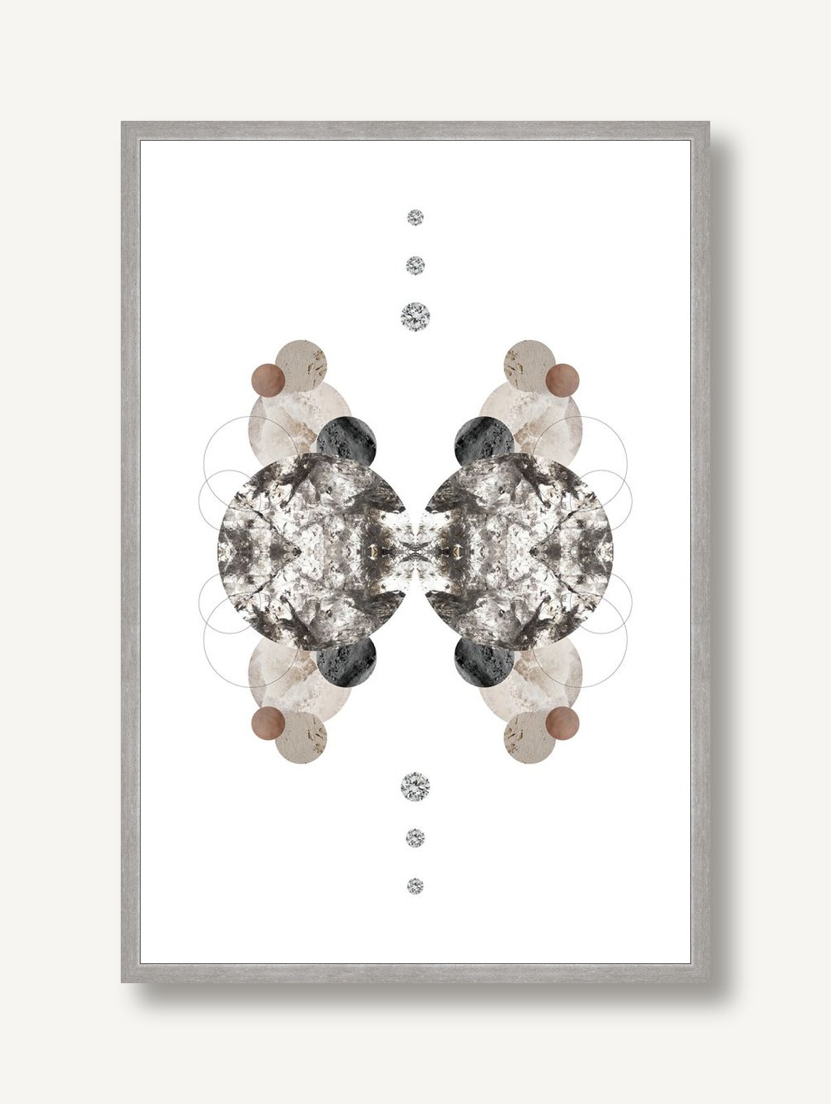Butterflies Beige 2 framed