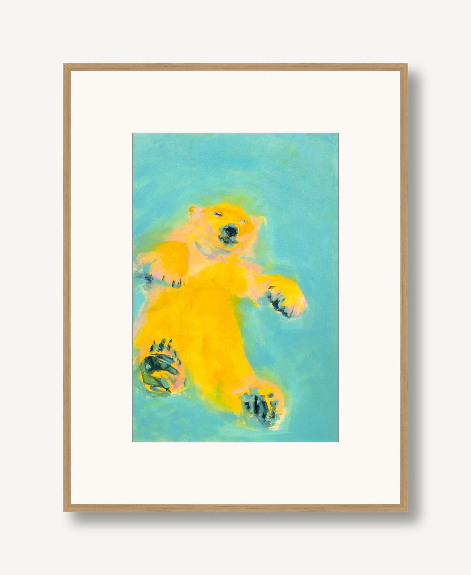 Yellow Bear 1 framed