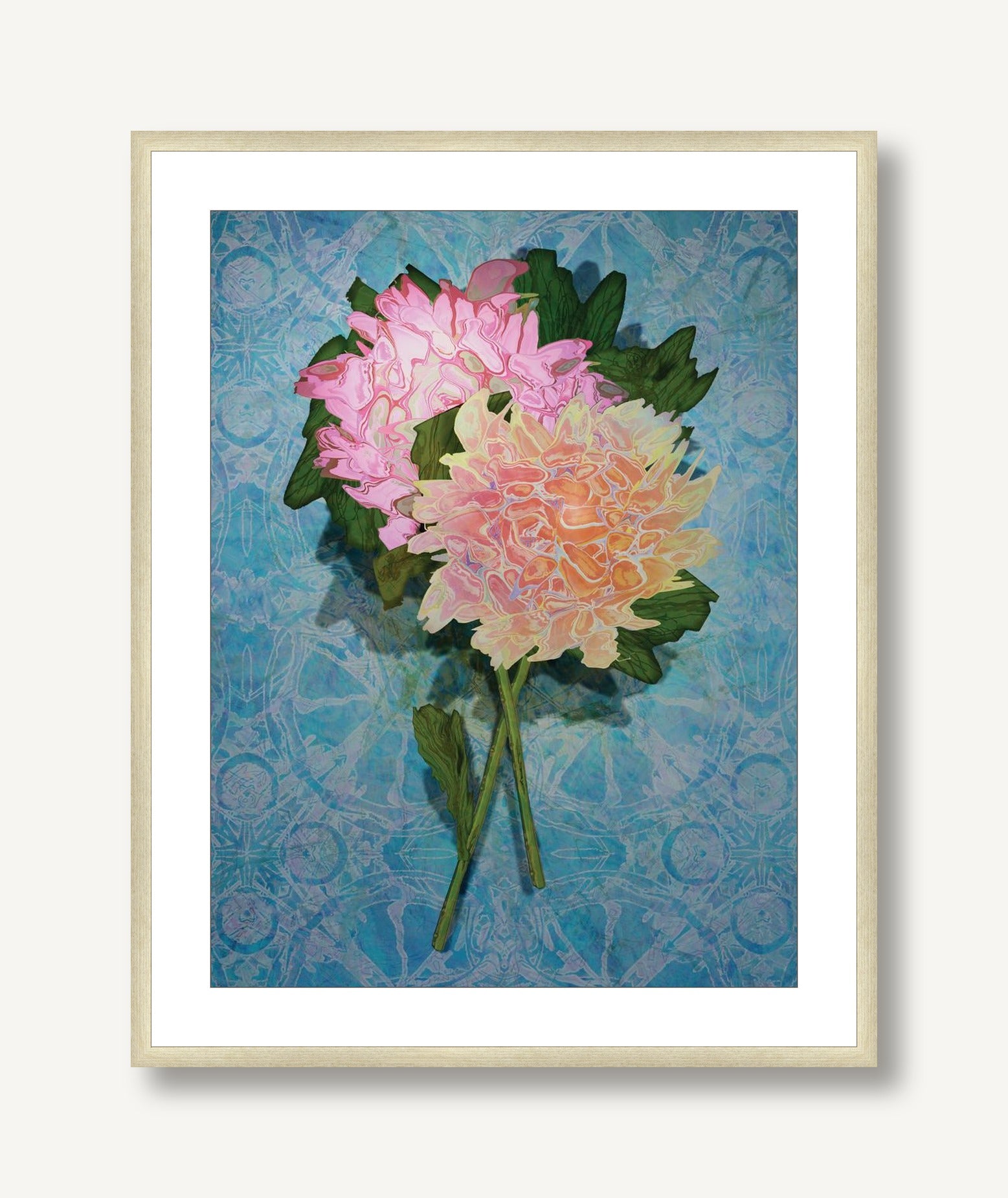 Analogous Dahlias 4 framed