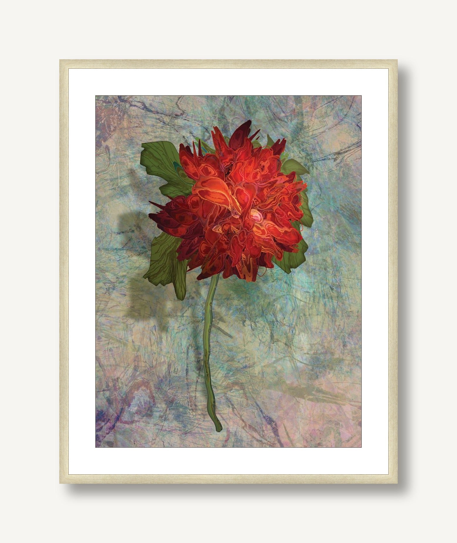 Analogous Dahlias 8 framed