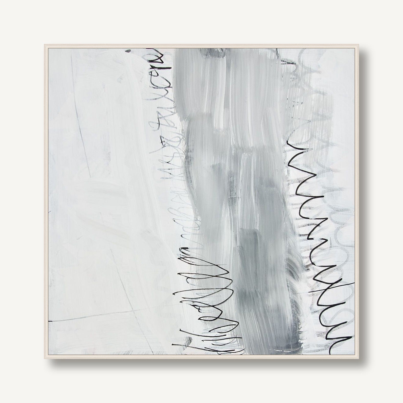 White Abstract 1 framed