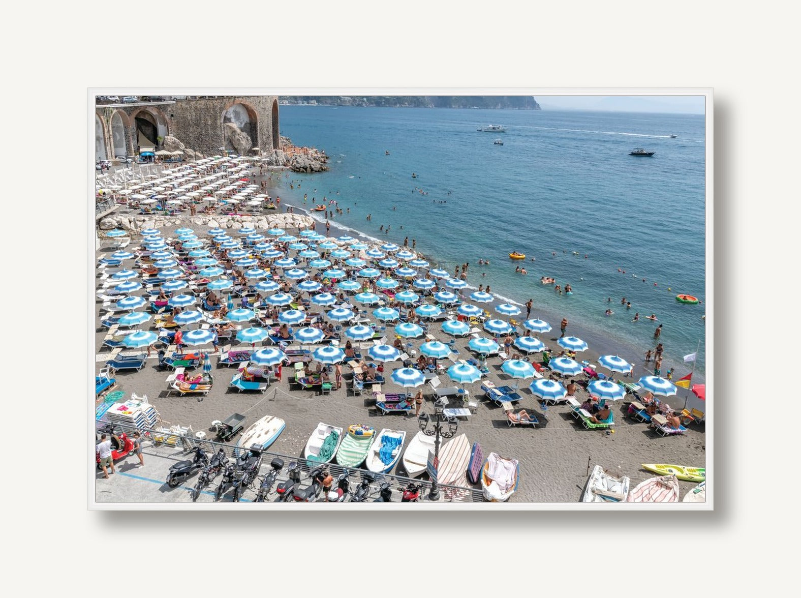 Amalfi Coast Umbrellas 1 framed