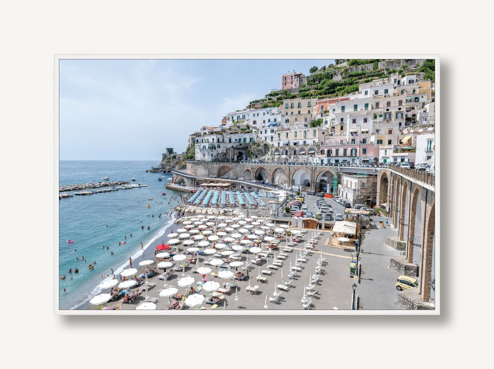 Amalfi Coast Umbrellas 3 framed