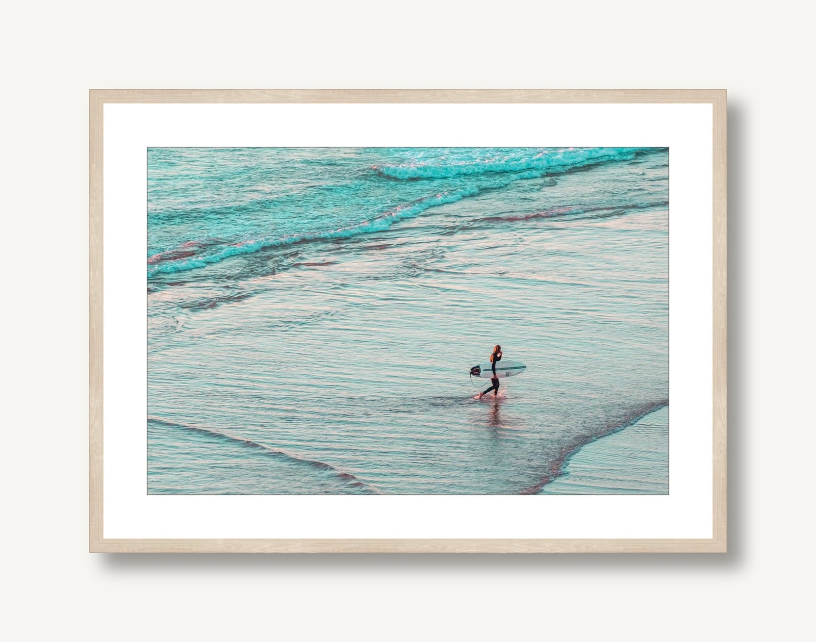 Blue Water Surfer 1 framed