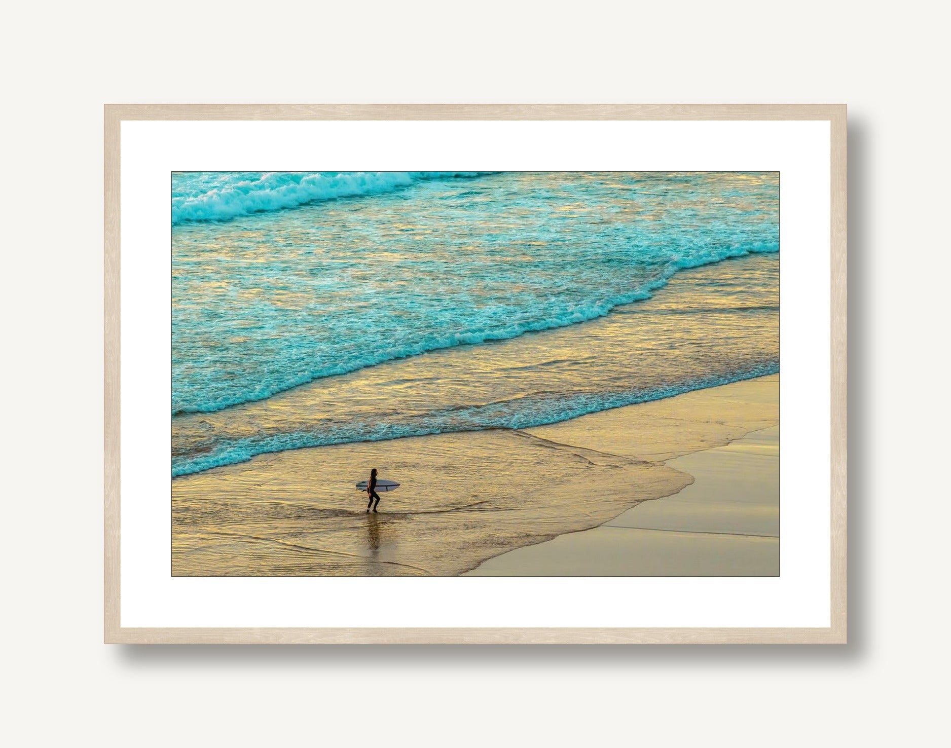 Blue Water Surfer 2 framed