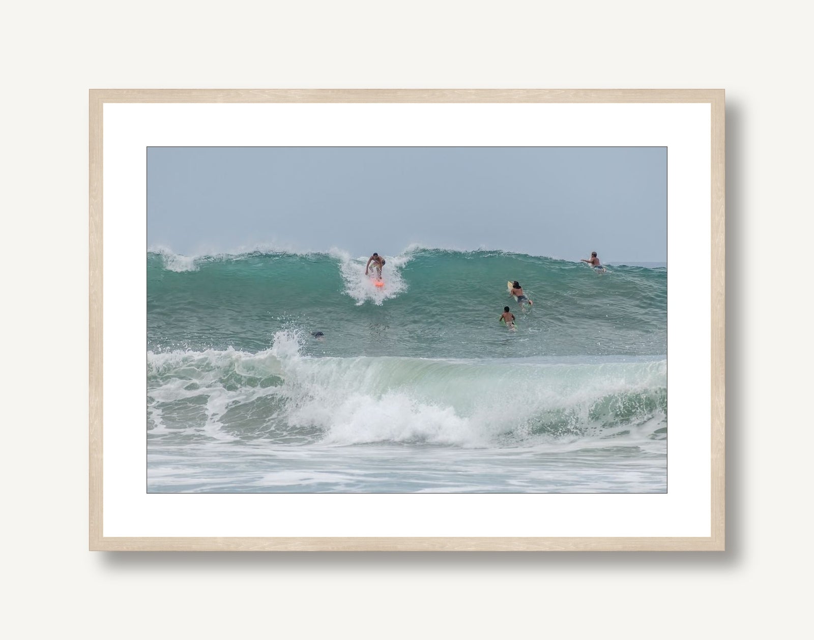 Puerto Escondido Surfers 1 framed