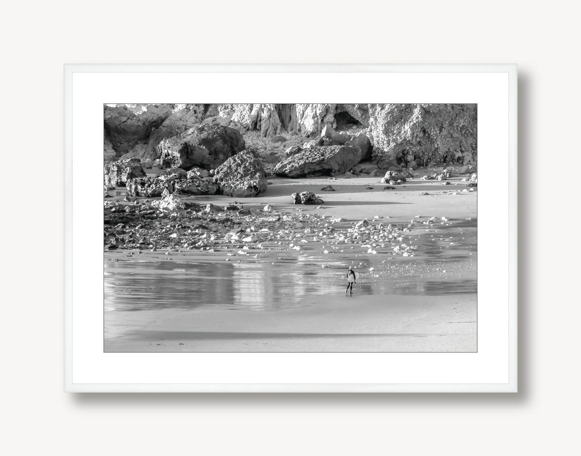 Surfer on the Shore 1 framed