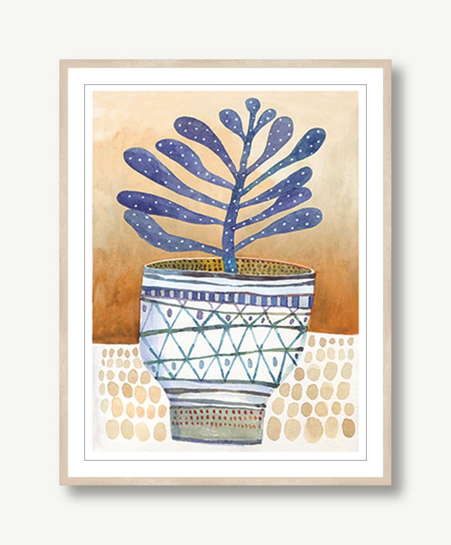 Indigo Bowl 1 framed
