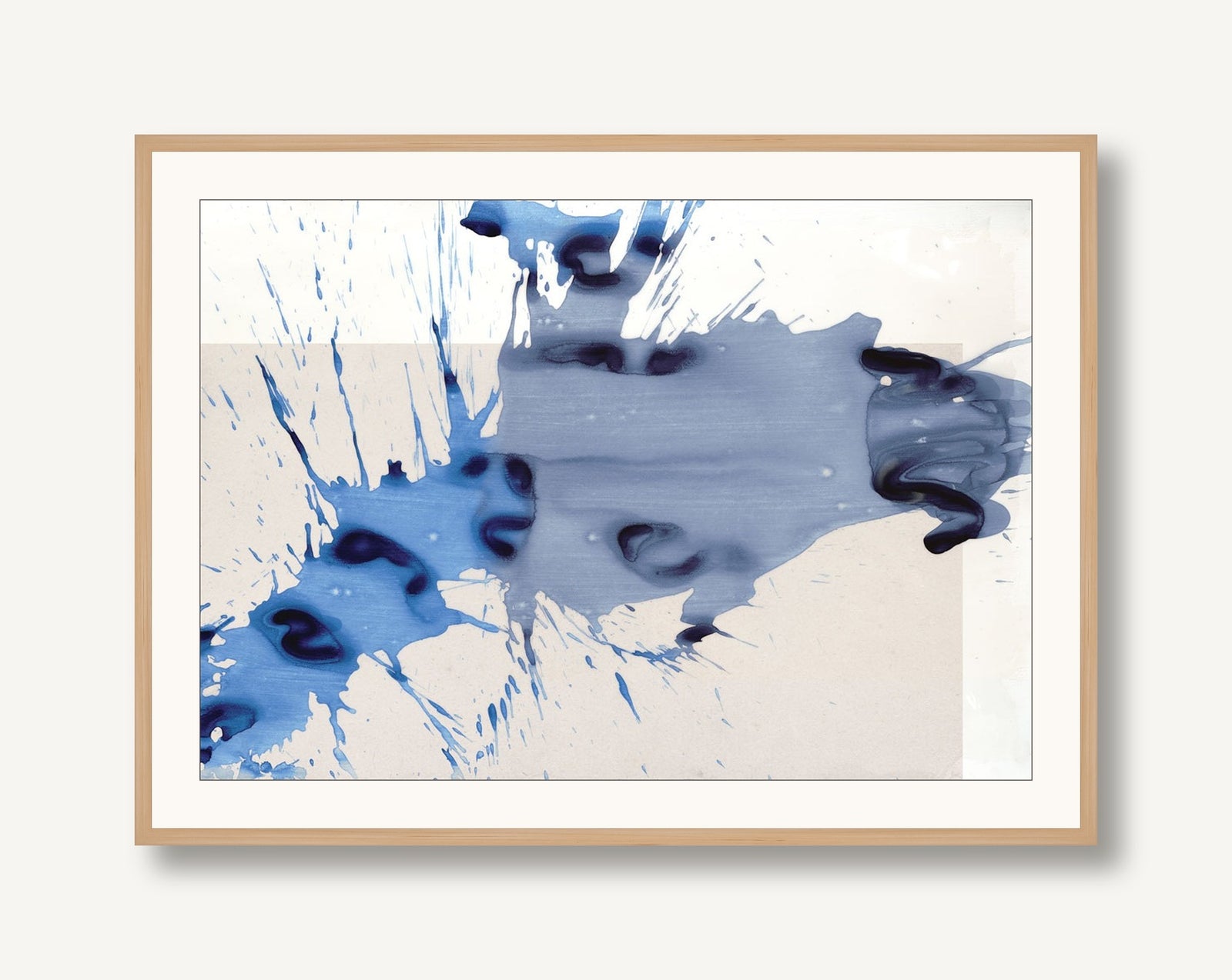 Electric Blue Spatter 1 framed