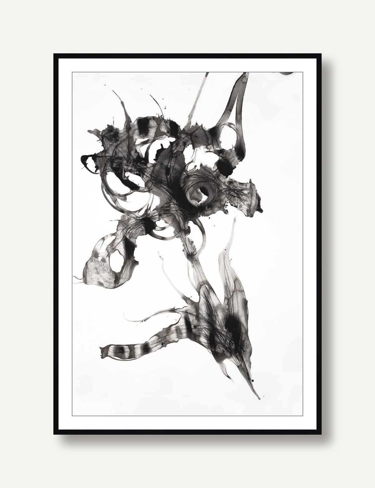 Inky Blooms 1 framed