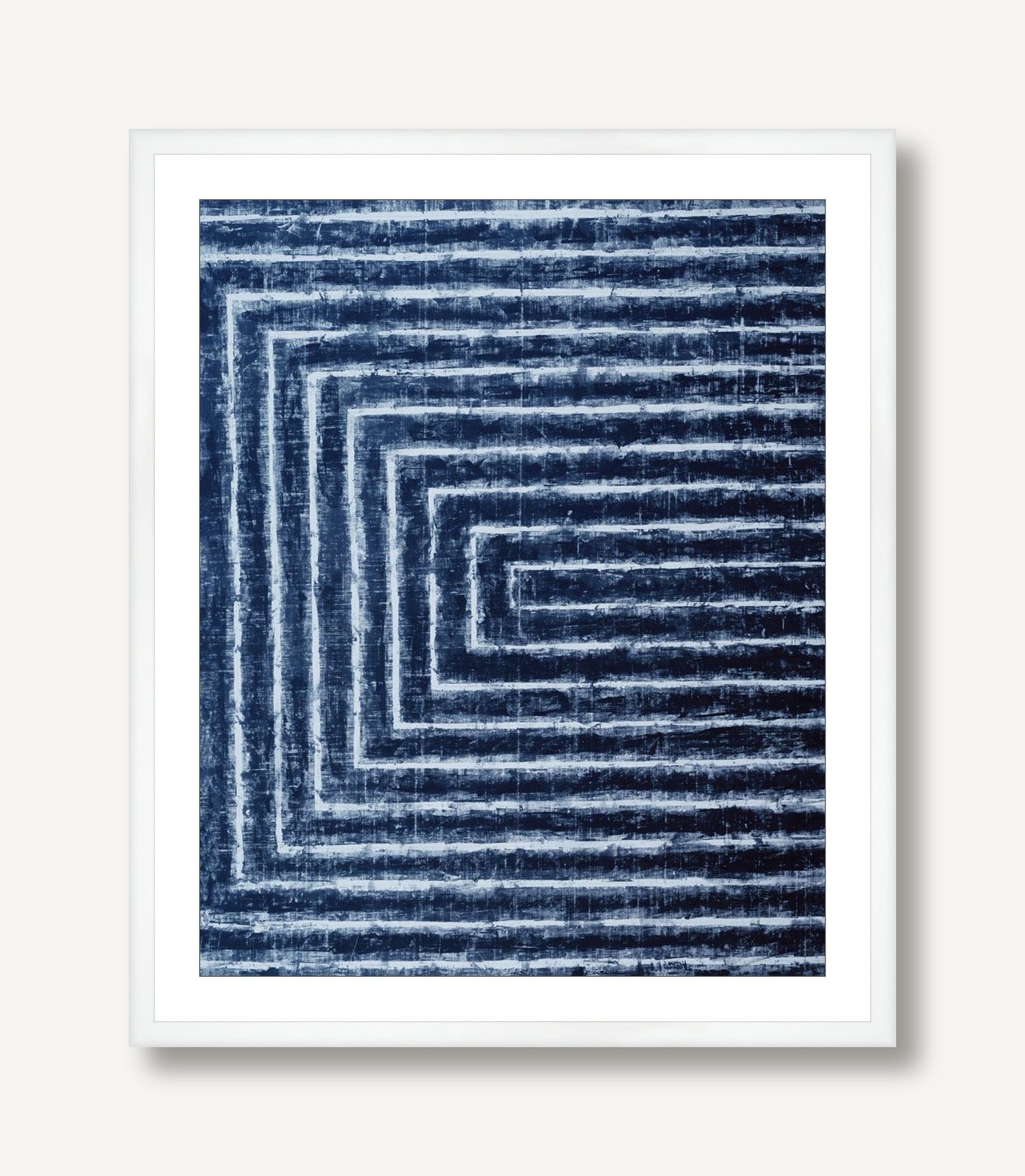 Linear Paths to the Past Blue 1 framed