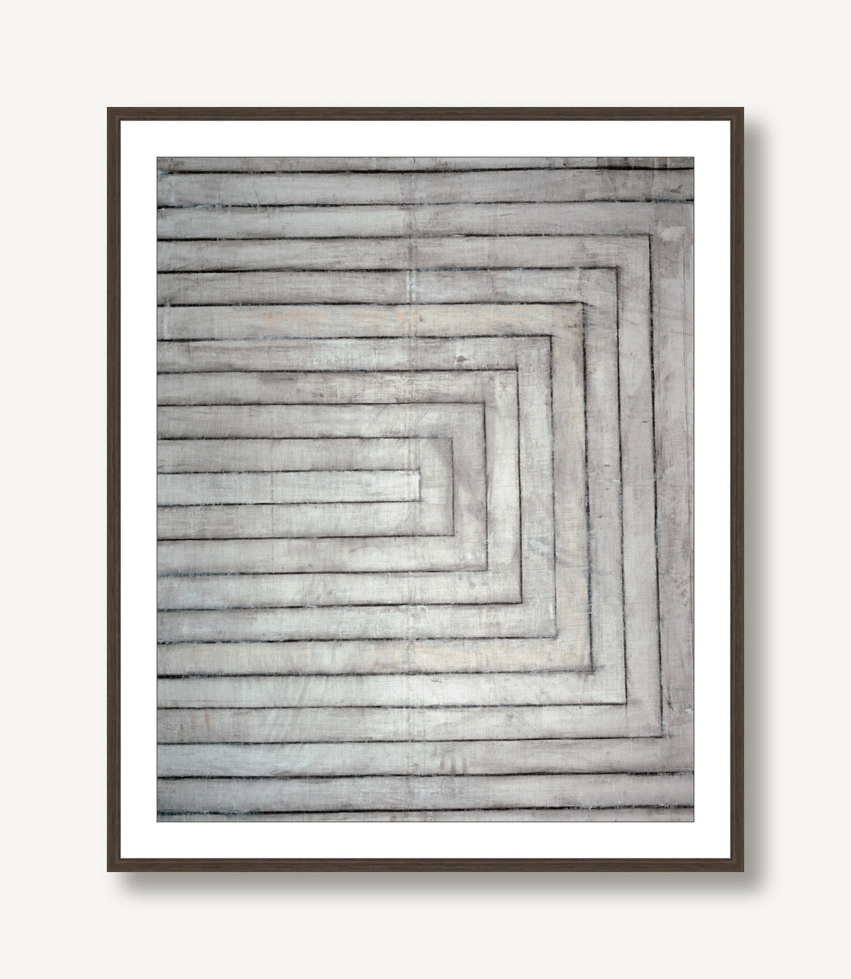 Linear Paths to the Past Grey 1 framed