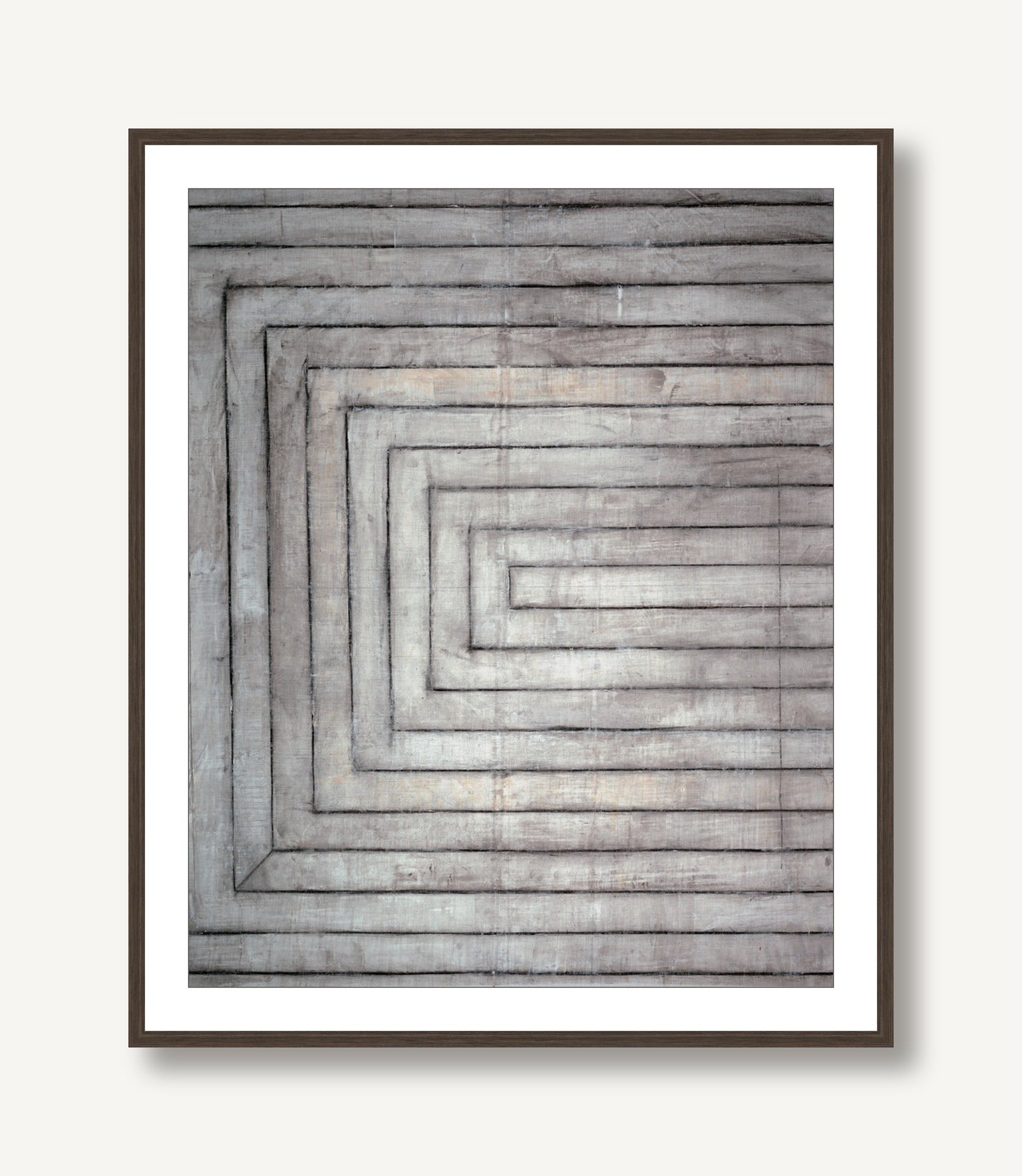 Linear Paths to the Past Grey 2 framed
