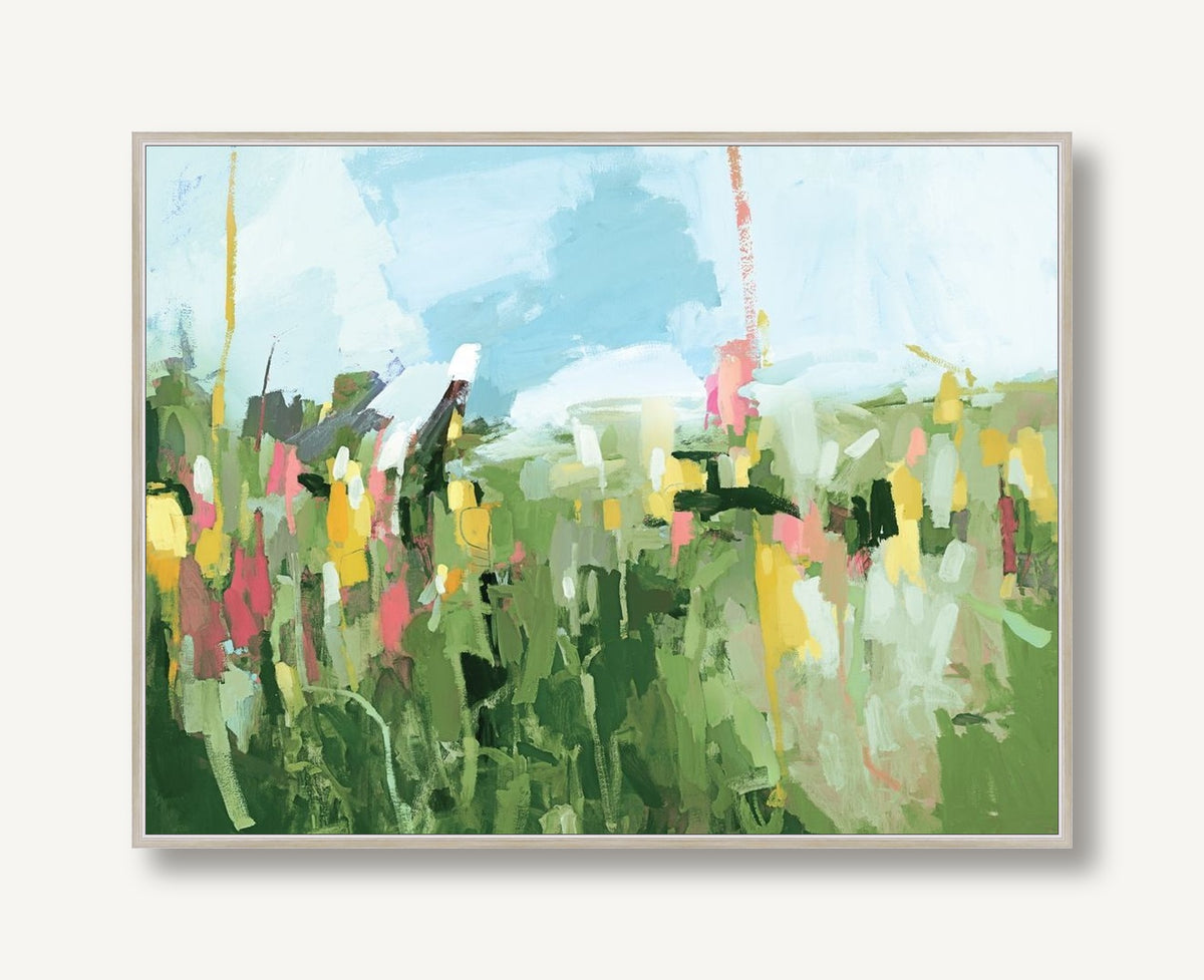 Pastel Meadow 1 framed