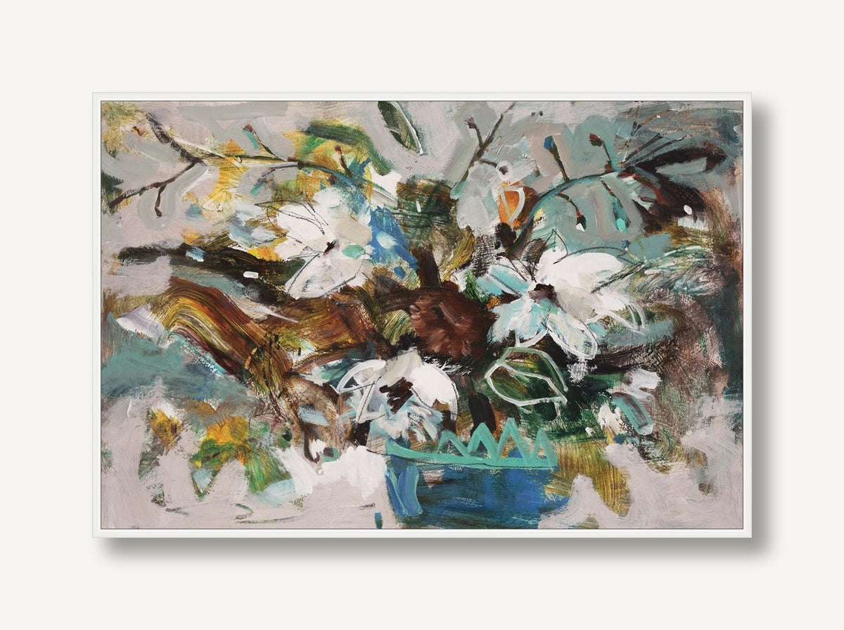 Blue Vase 1 framed