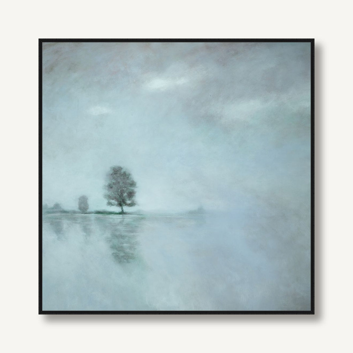 Lakeside Fog 1 framed