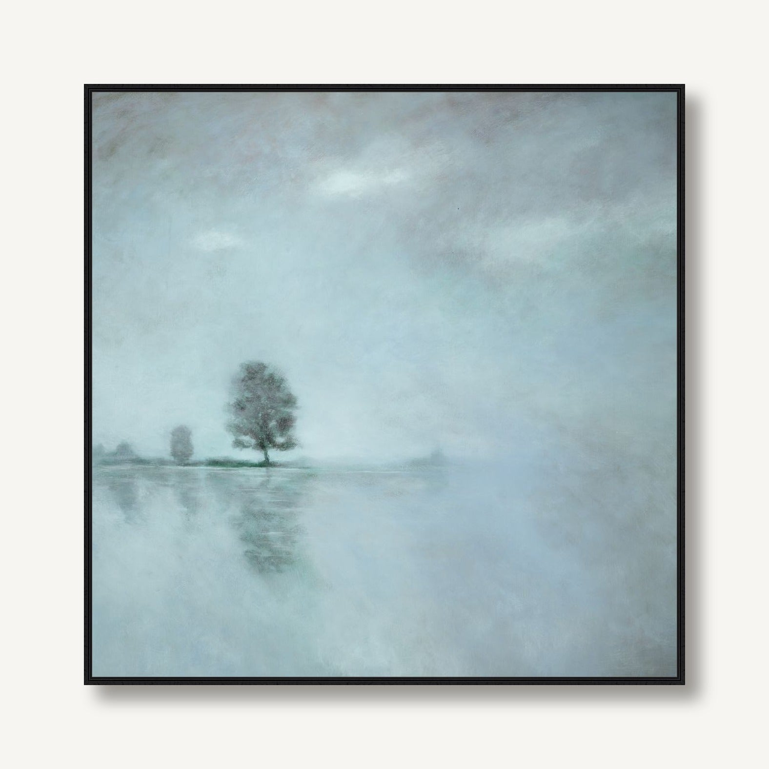 Lakeside Fog 1 framed