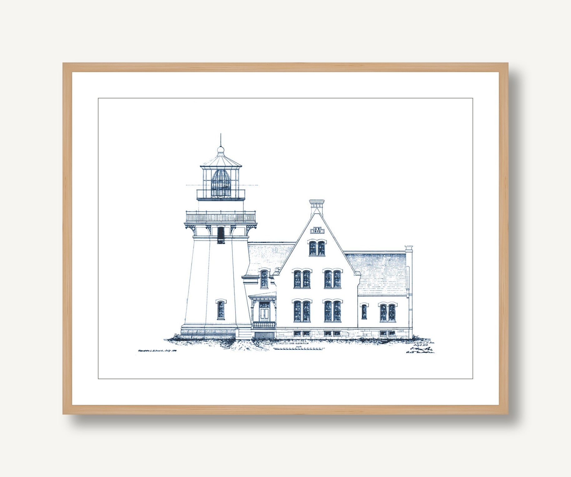 Blueprint of Lighthouse 2 framed