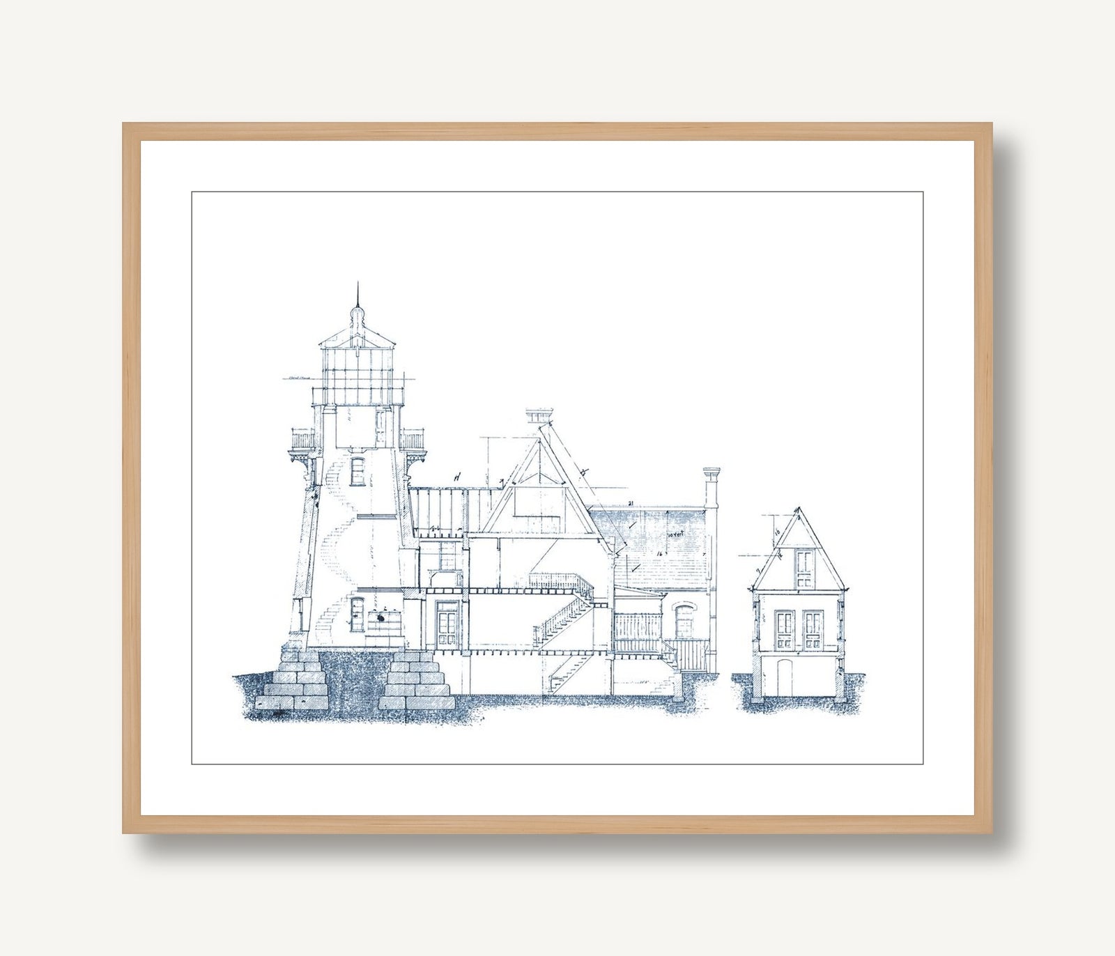 Blueprint of Lighthouse 4 framed