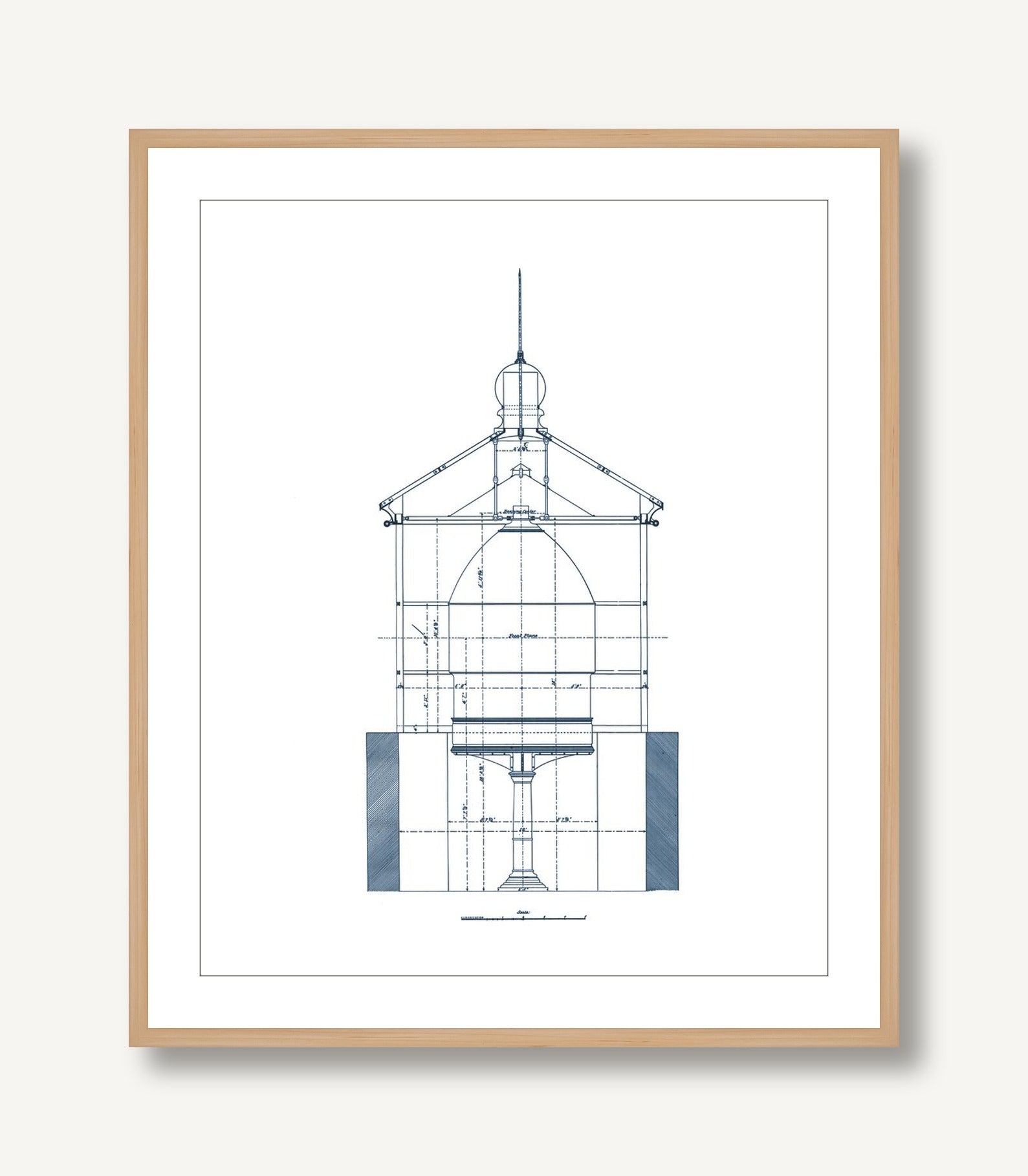 Blueprint of Light Tower 2 framed