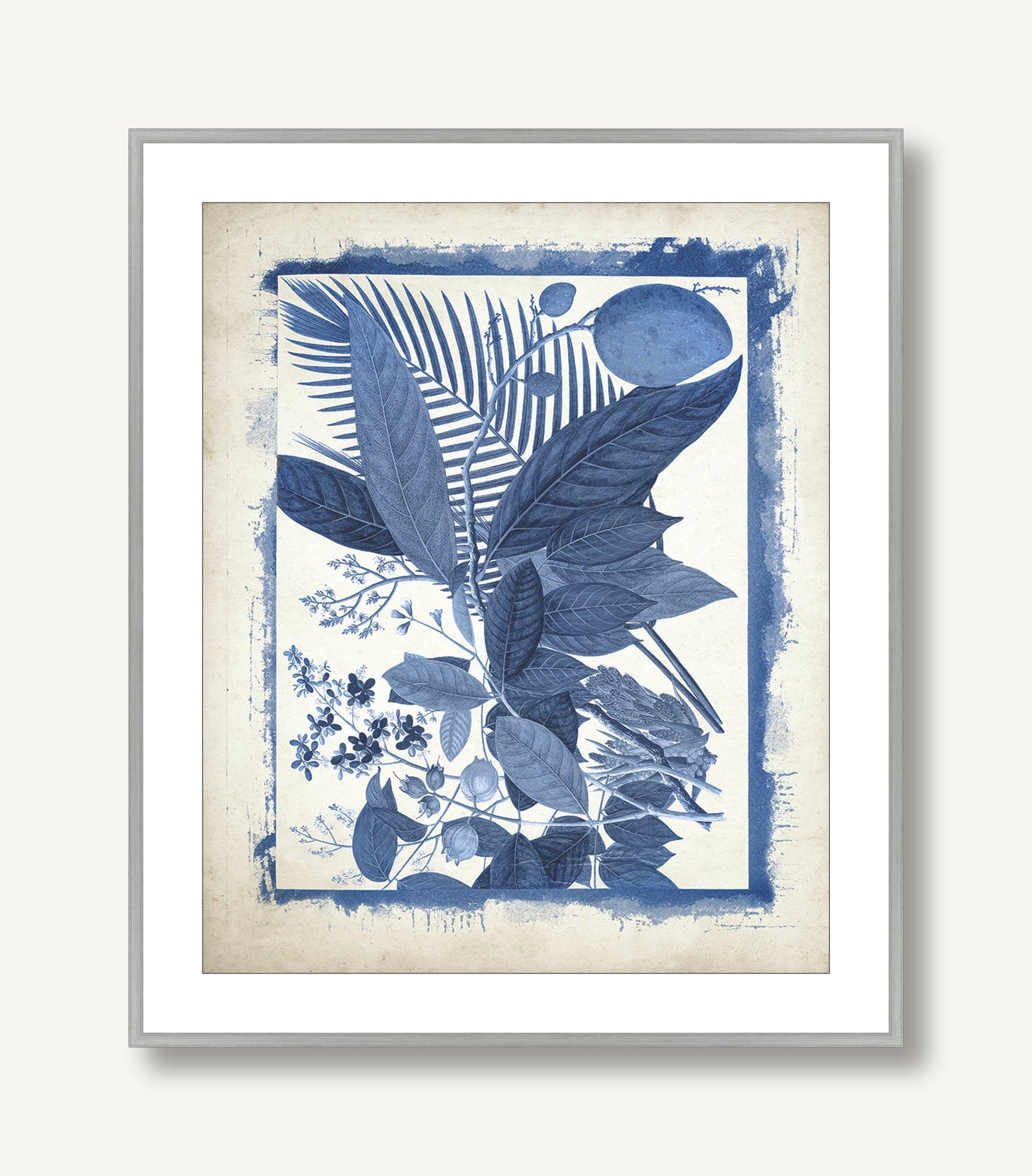 Botanicals Recast in Blue 6 framed
