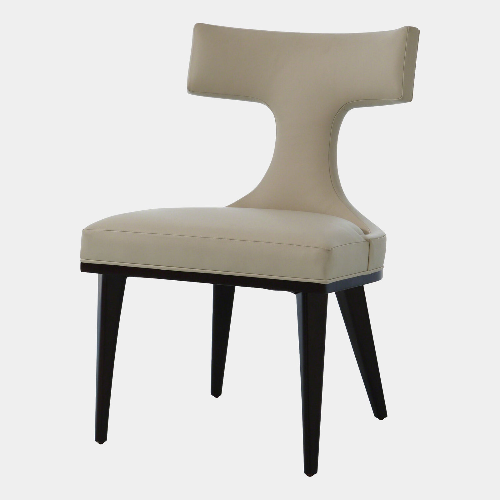 Anvil Back Dining Chair-Ivory Leather