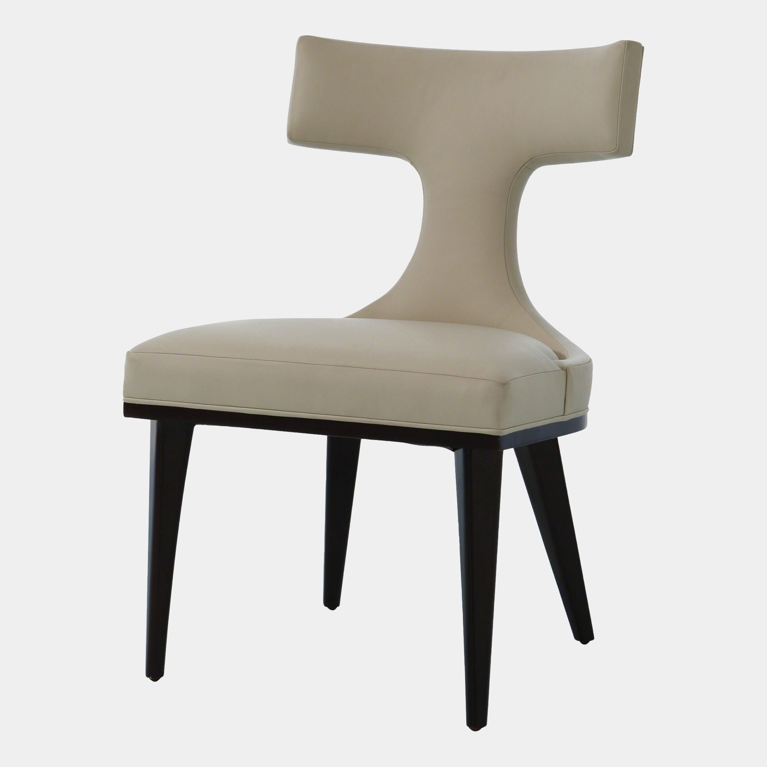 Anvil Back Dining Chair-Ivory Leather