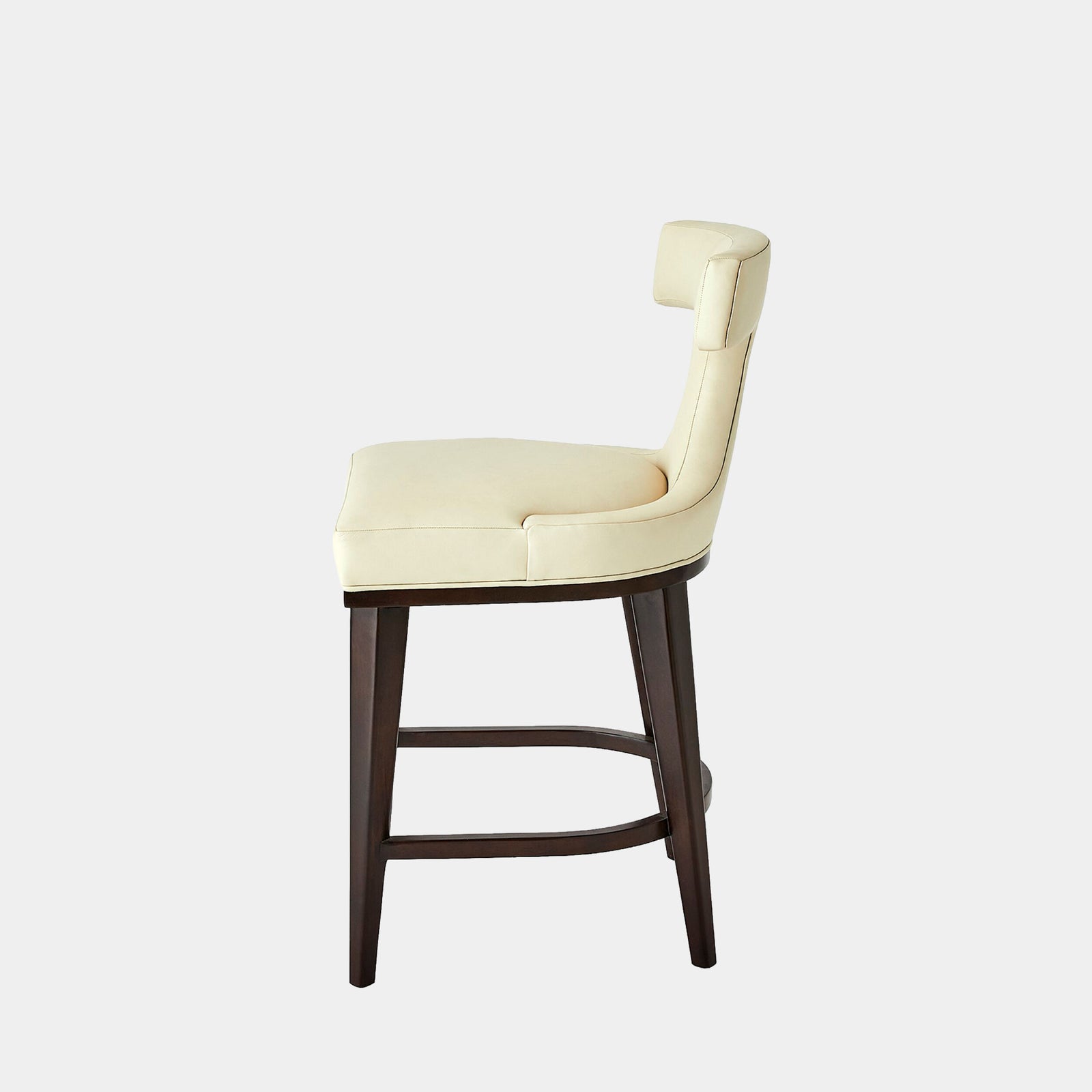 Anvil Back Counter Stool-Ivory Leather