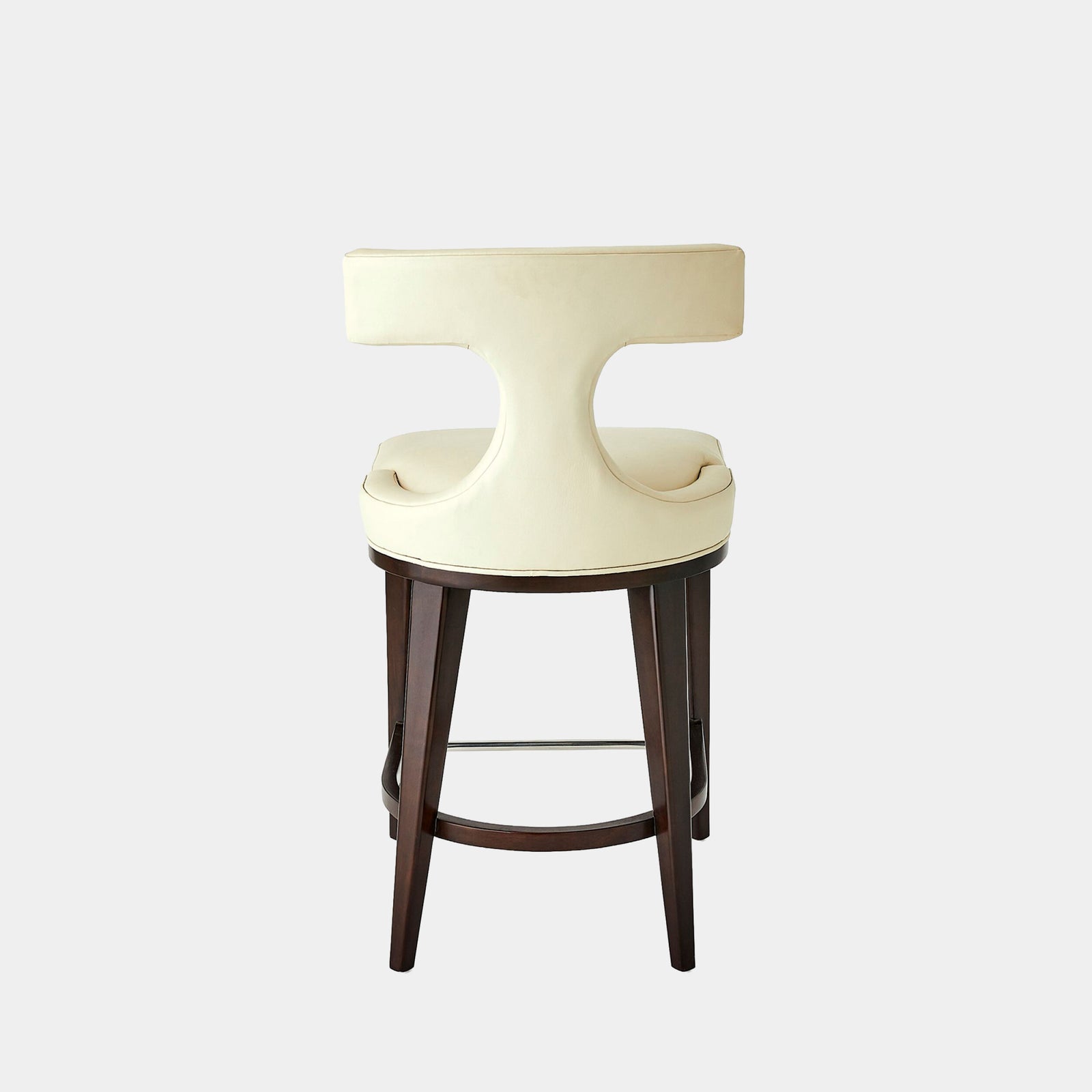 Anvil Back Counter Stool-Ivory Leather