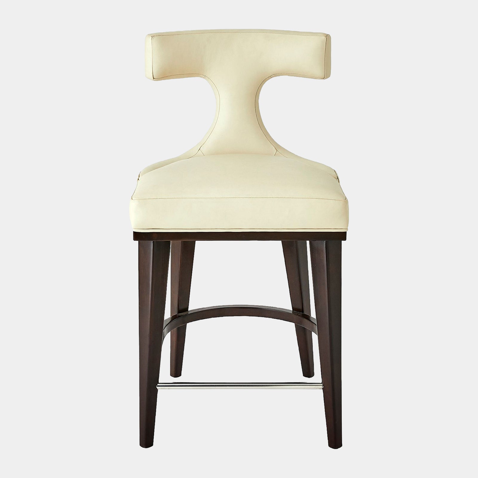Anvil Back Counter Stool-Ivory Leather