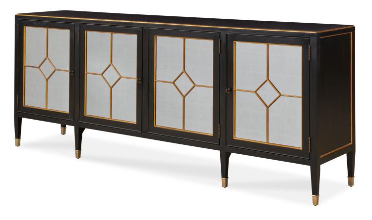 Barrington Four Door Sideboard - White/Silver