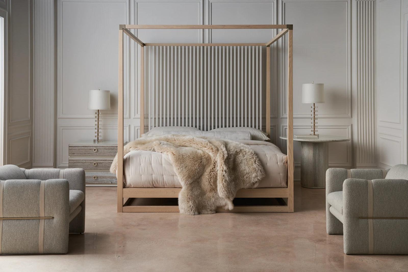 Pinstripe Light Bed - Queen