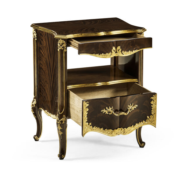 Mahogany & Gilded Nightstand