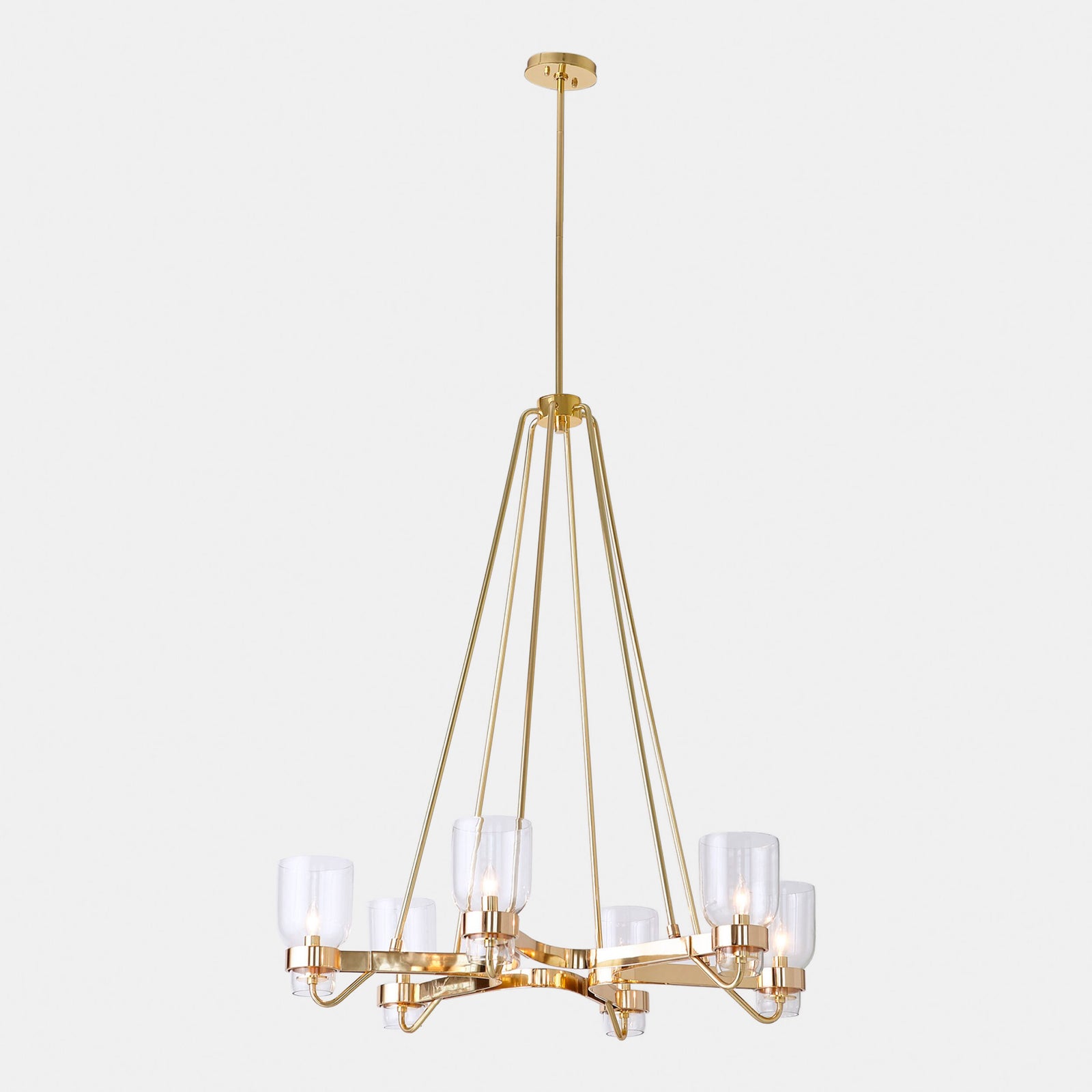 Richard Six Light Chandelier-Shiny Brass