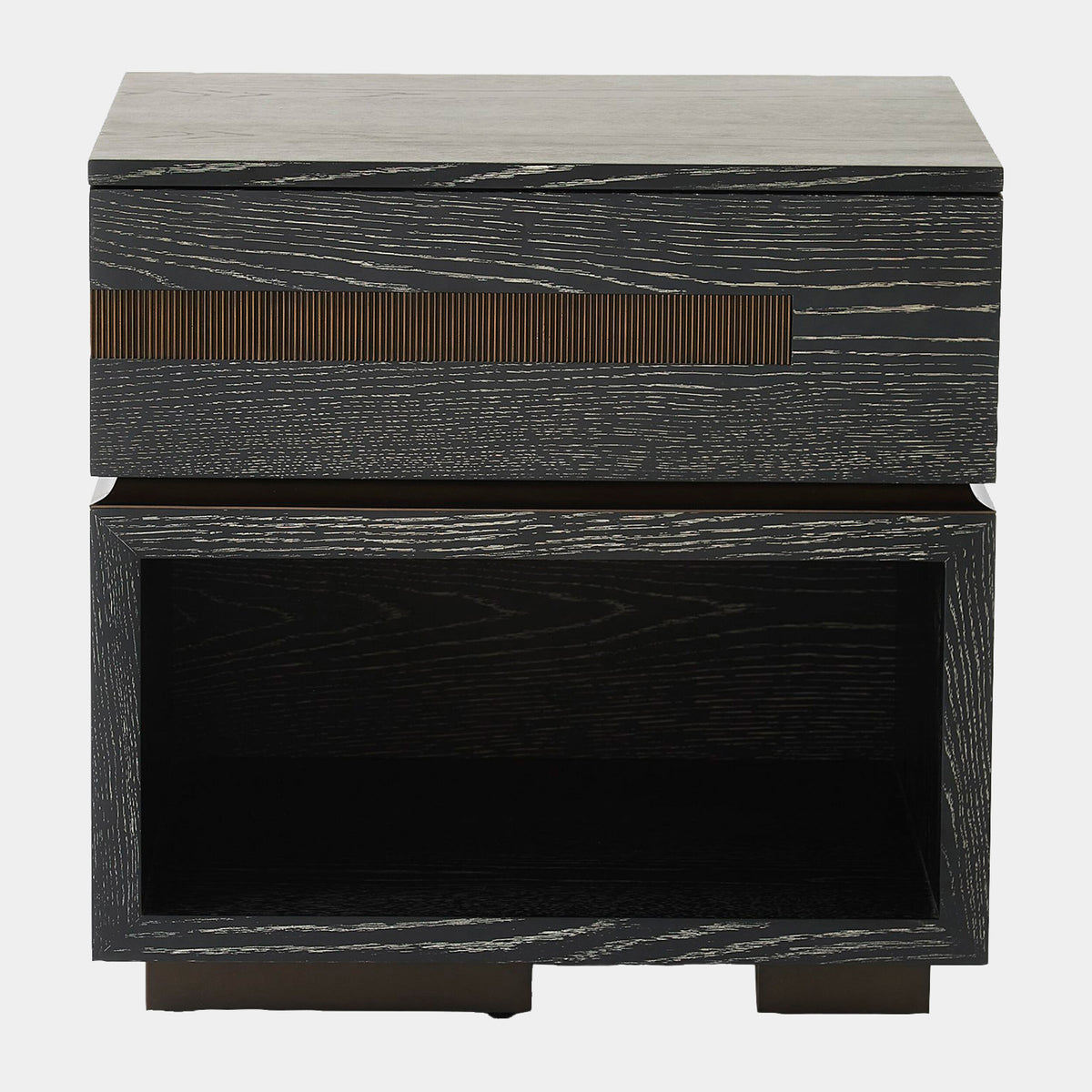 Brazil Bedside Chest-Left-Black Cerused Oak