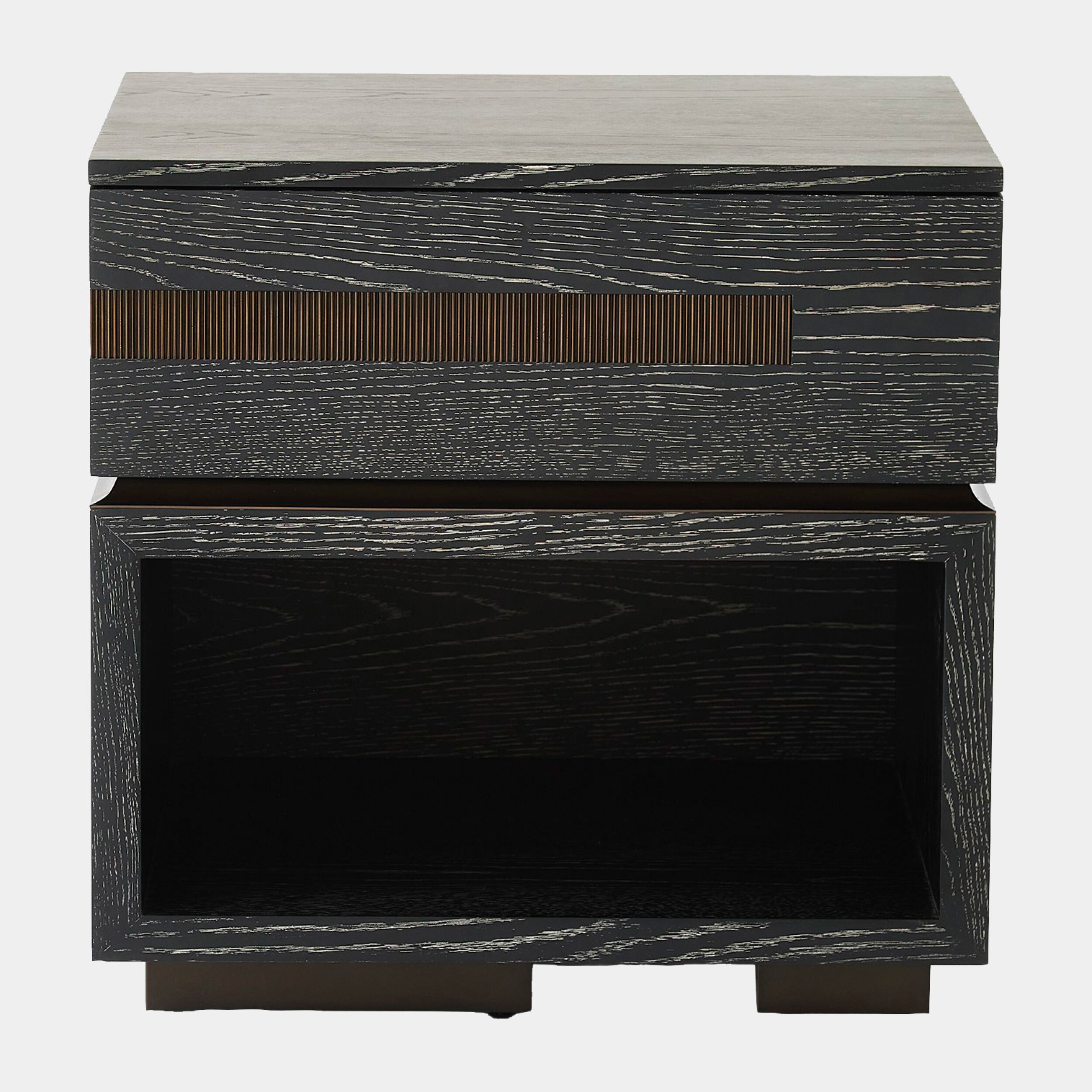 Brazil Bedside Chest-Left-Black Cerused Oak